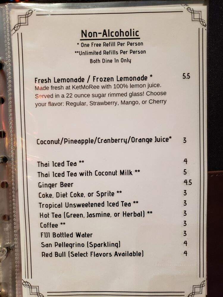 Ketmoree Thai Restaurant & Bar - Davis, CA menu_pic