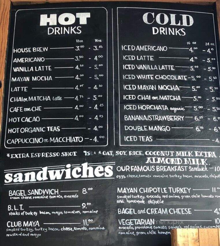 Antigua Coffee House - Los Angeles, CA menu_pic