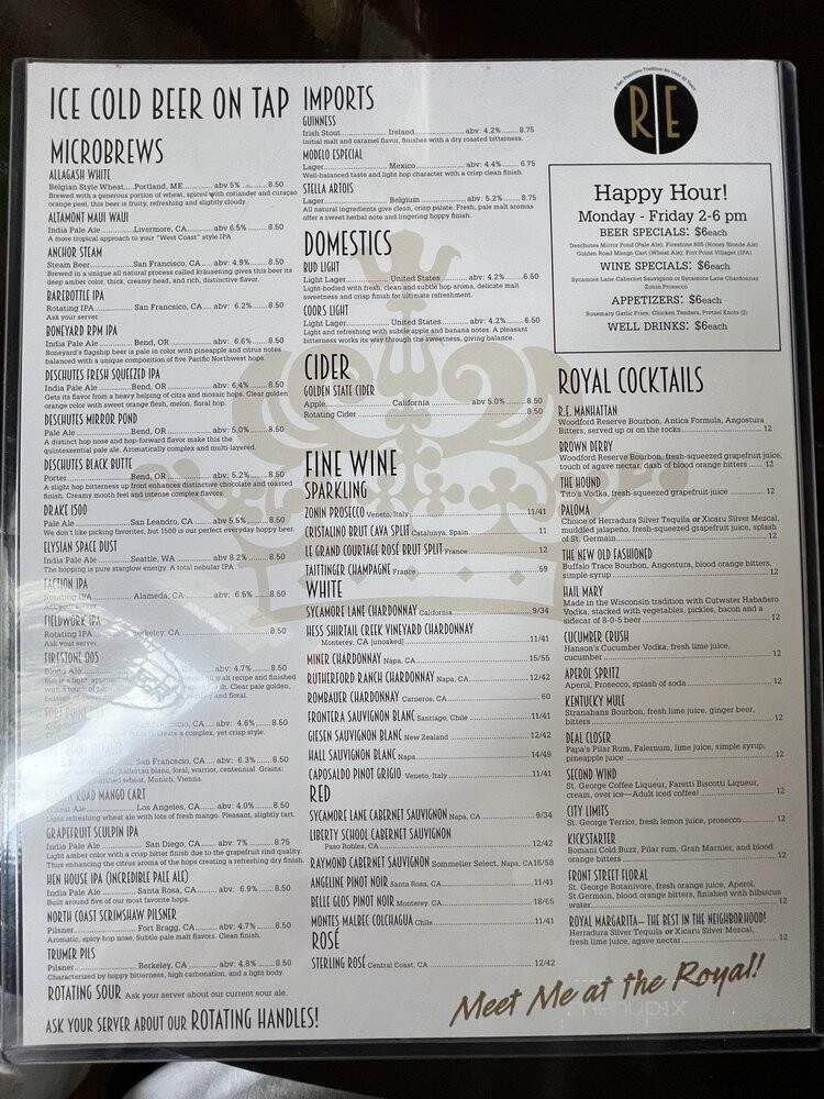 The Royal Exchange - San Francisco, CA menu_pic