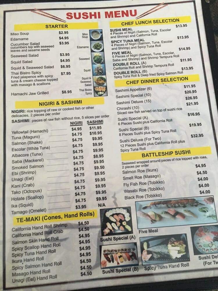 Thai Bistro & Sushi - San Antonio, TX menu_pic