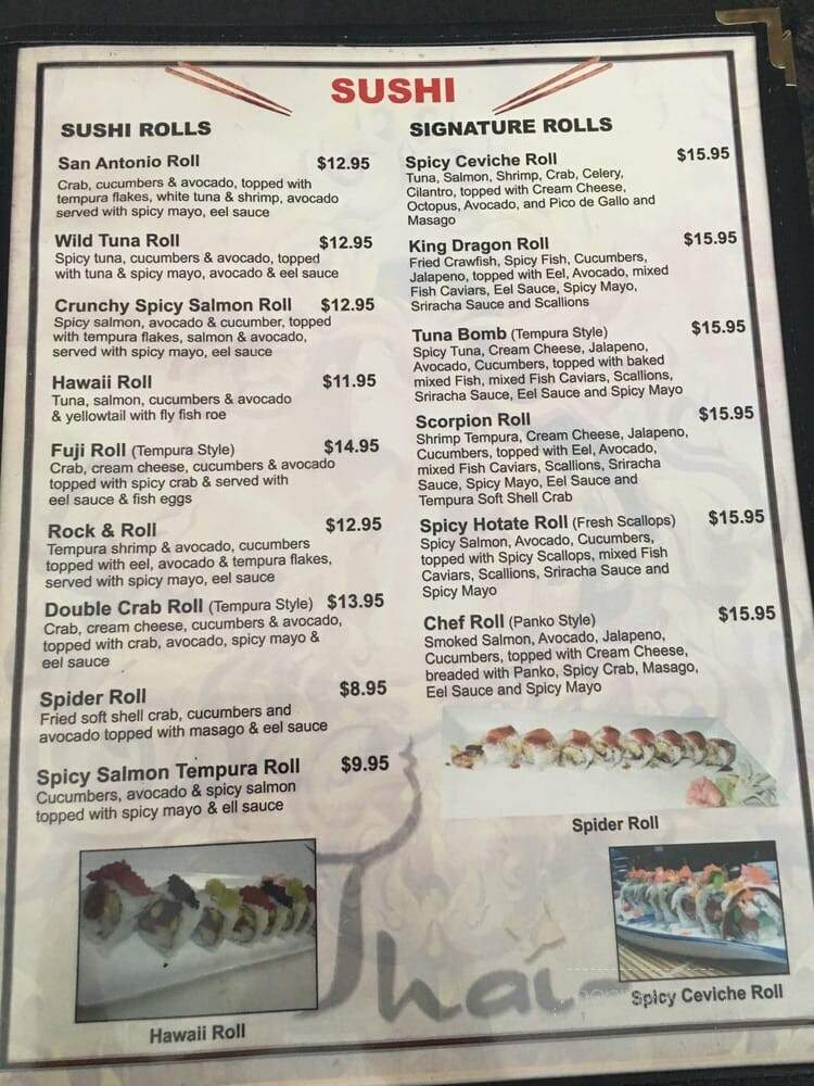 Thai Bistro & Sushi - San Antonio, TX menu_pic