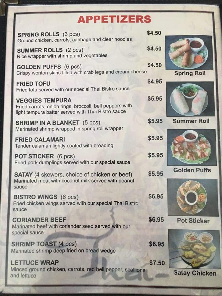 Thai Bistro & Sushi - San Antonio, TX menu_pic