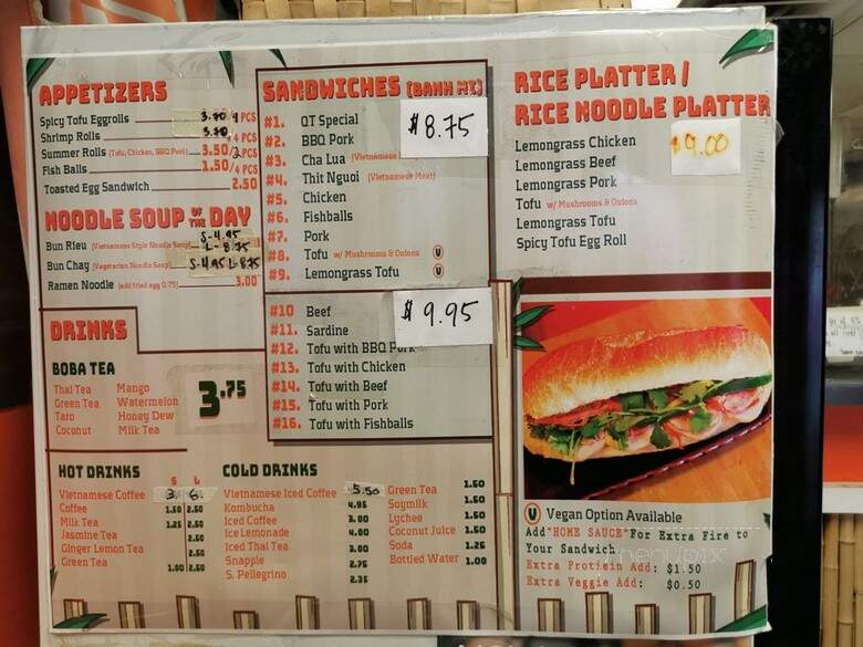 Q.T. Vietnamese Sandwich - Philadelphia, PA menu_pic