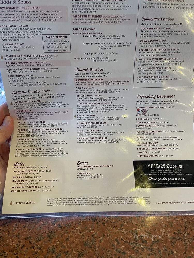 Shari's Restaurant - Meridian, ID menu_pic