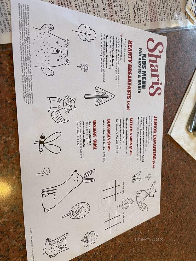 Shari's Restaurant - Meridian, ID menu_pic