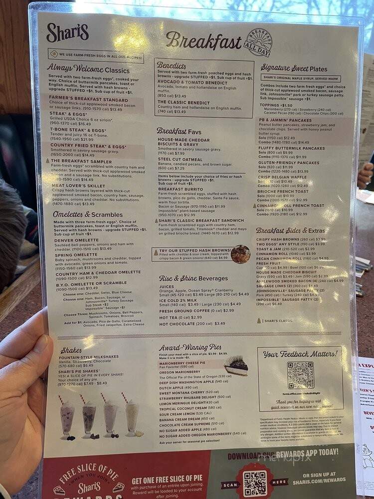 Shari's Restaurant - Meridian, ID menu_pic