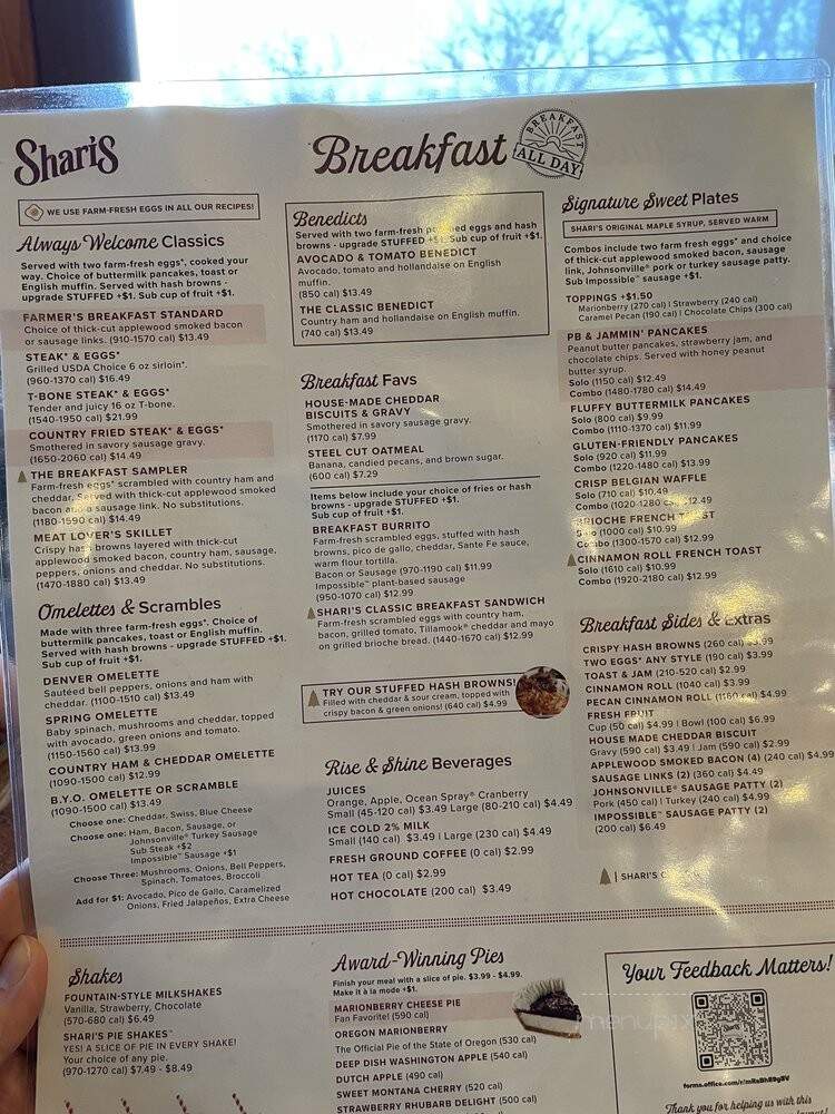 Shari's Restaurant - Meridian, ID menu_pic