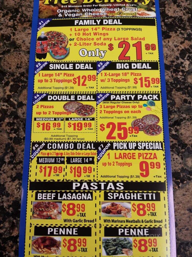 Lenzinis Pizza - North Hollywood, CA menu_pic