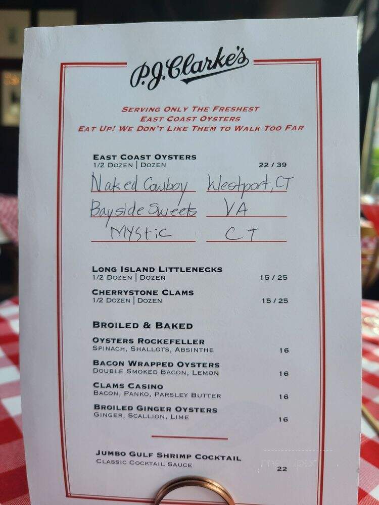 P.J. Clarkes - New York, NY menu_pic