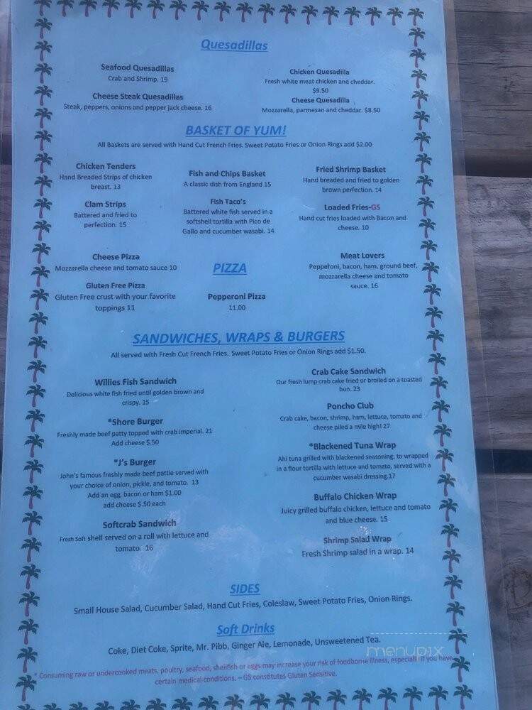 Palm Beach Willies - Taylors Island, MD menu_pic