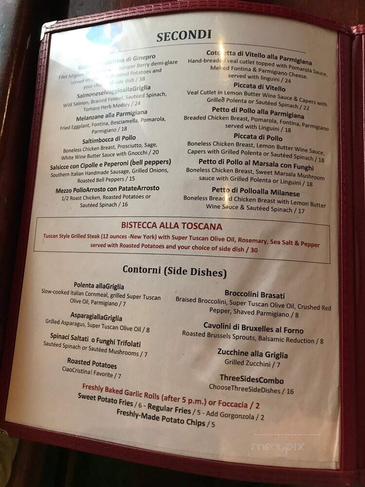 CiaoCristina - Burbank, CA menu_pic