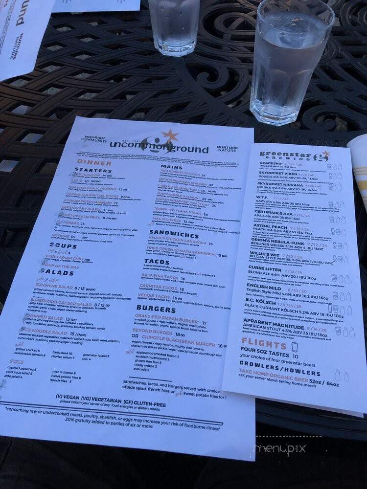 Uncommon Ground - Chicago, IL menu_pic