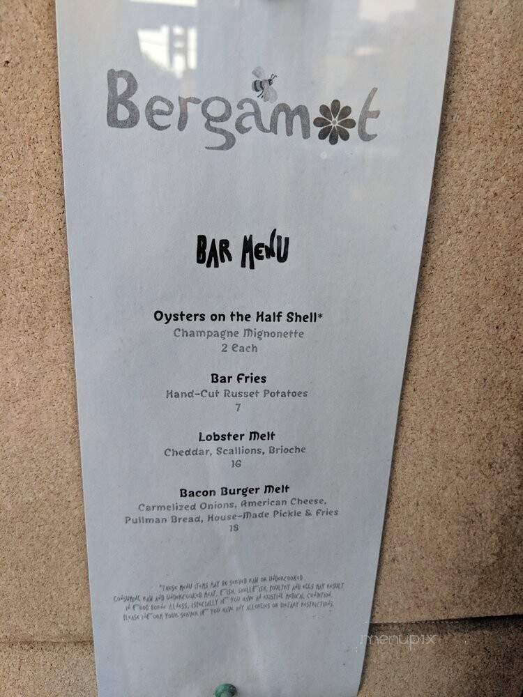 Bergamot - Somerville, MA menu_pic