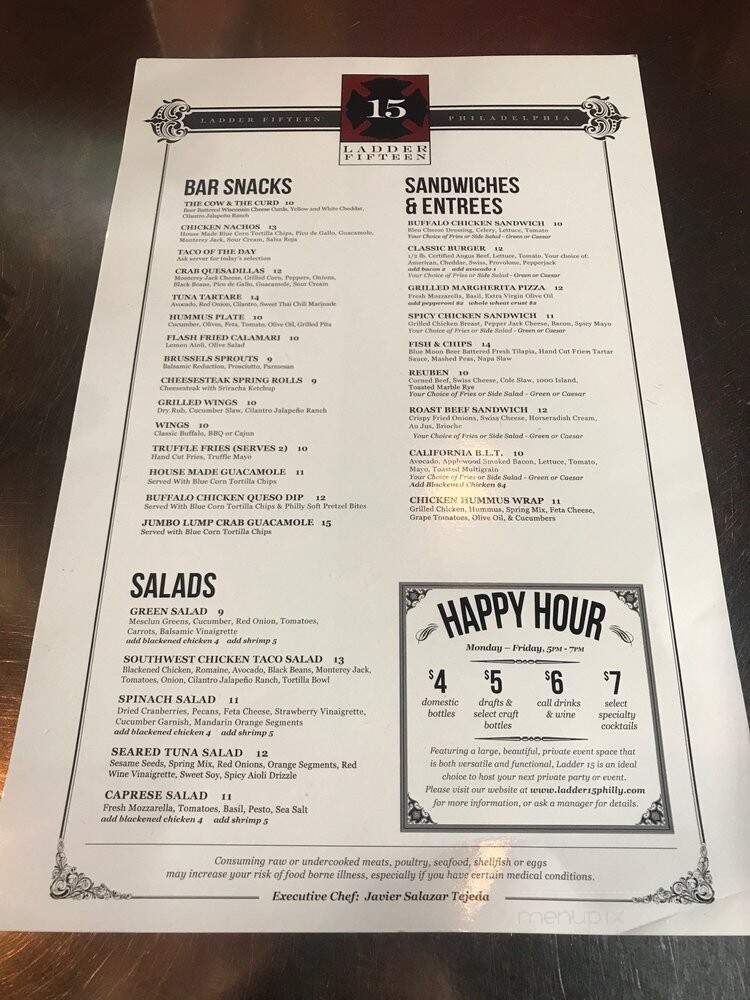 Ladder 15 - Philadelphia, PA menu_pic