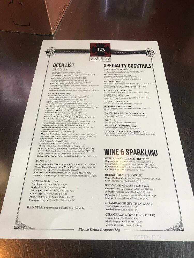 Ladder 15 - Philadelphia, PA menu_pic