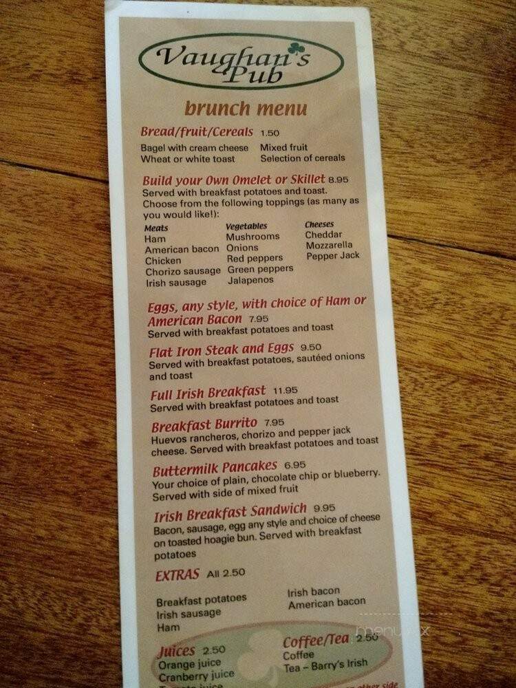 Vaughan's Pub - Chicago, IL menu_pic
