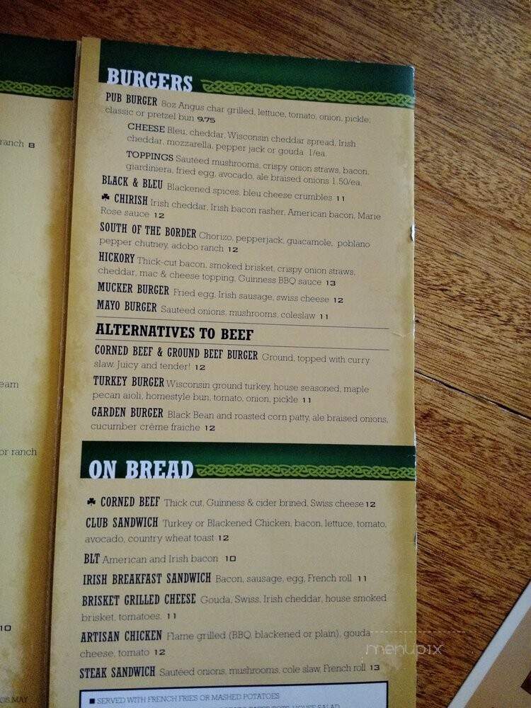 Vaughan's Pub - Chicago, IL menu_pic