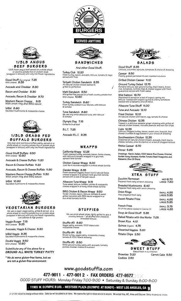 Good Stuff - Los Angeles, CA menu_pic