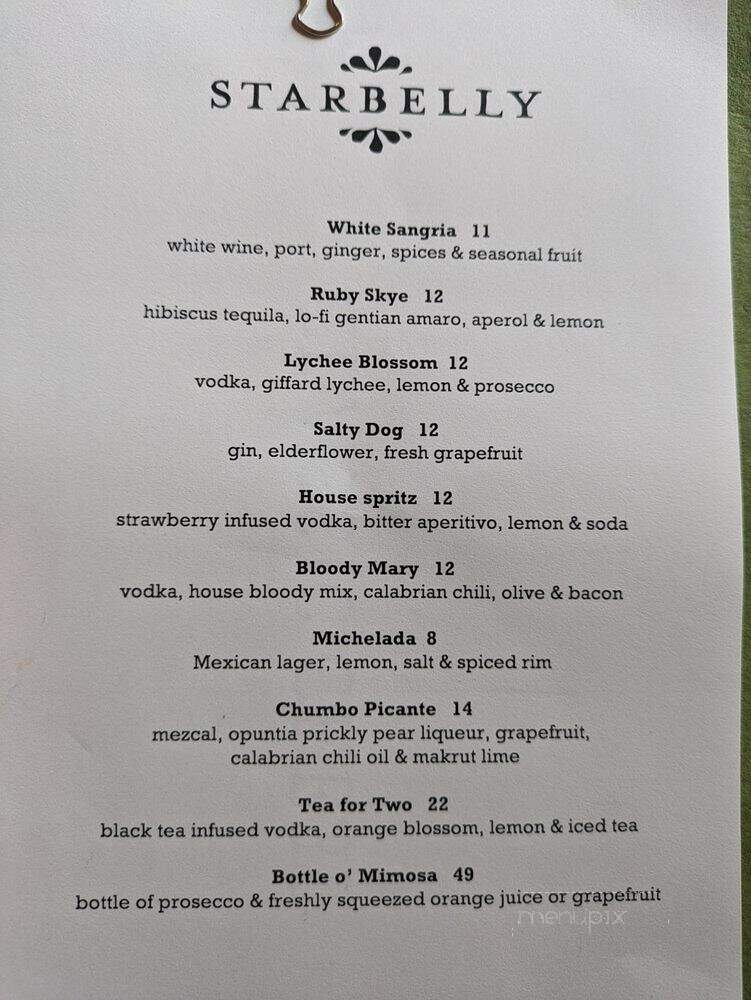 Starbelly - San Francisco, CA menu_pic