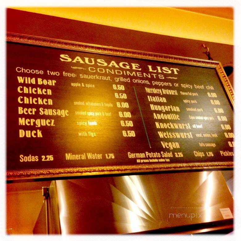 Rosamunde Sausage Grill - San Francisco, CA menu_pic