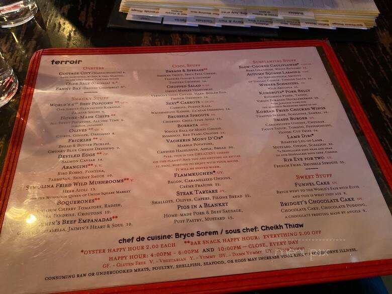 Terroir Tribeca - New York, NY menu_pic