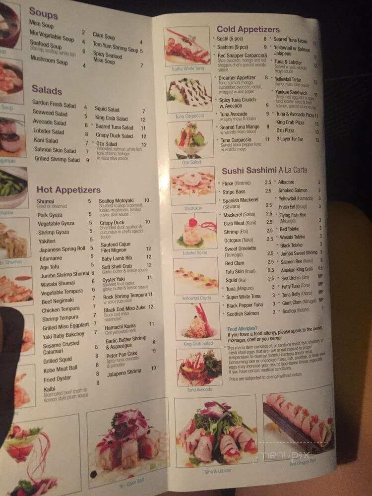Ozu Japanese Restaurant - Brooklyn, NY menu_pic