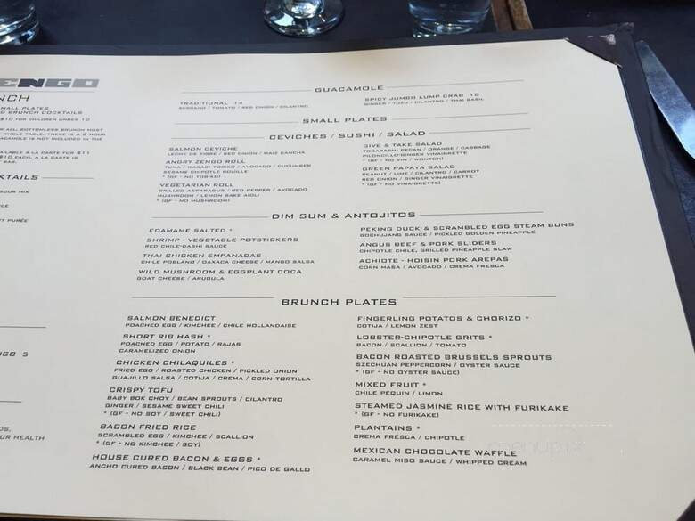 Zengo - New York, NY menu_pic