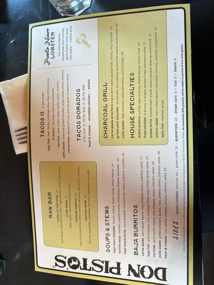 Don Pisto's - San Francisco, CA menu_pic