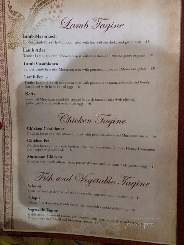 Shokran Moroccan Grill - Chicago, IL menu_pic