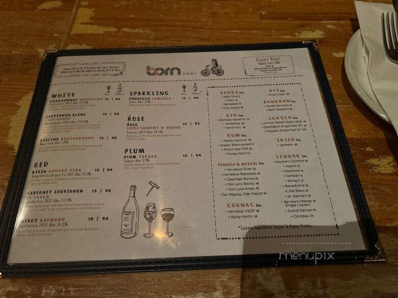 Born Thai - Brooklyn, NY menu_pic
