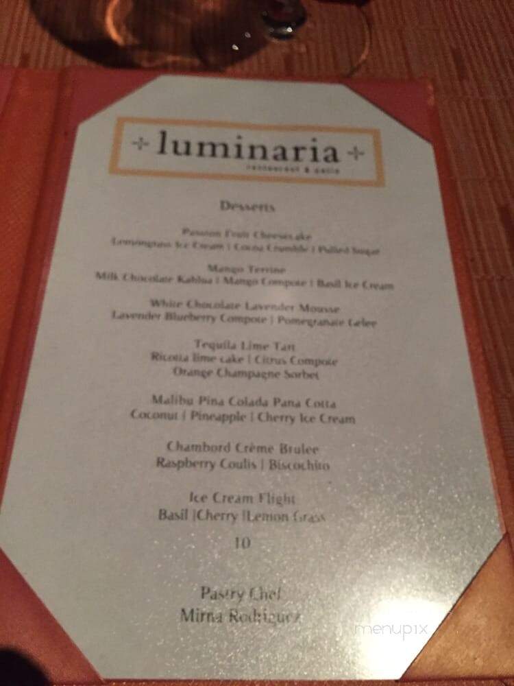 Luminaria at Inn and Spa at Loretto - Santa Fe, NM menu_pic
