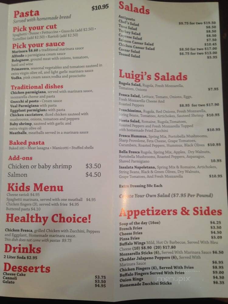 Luigi's Pizza Fresca - Philadelphia, PA menu_pic