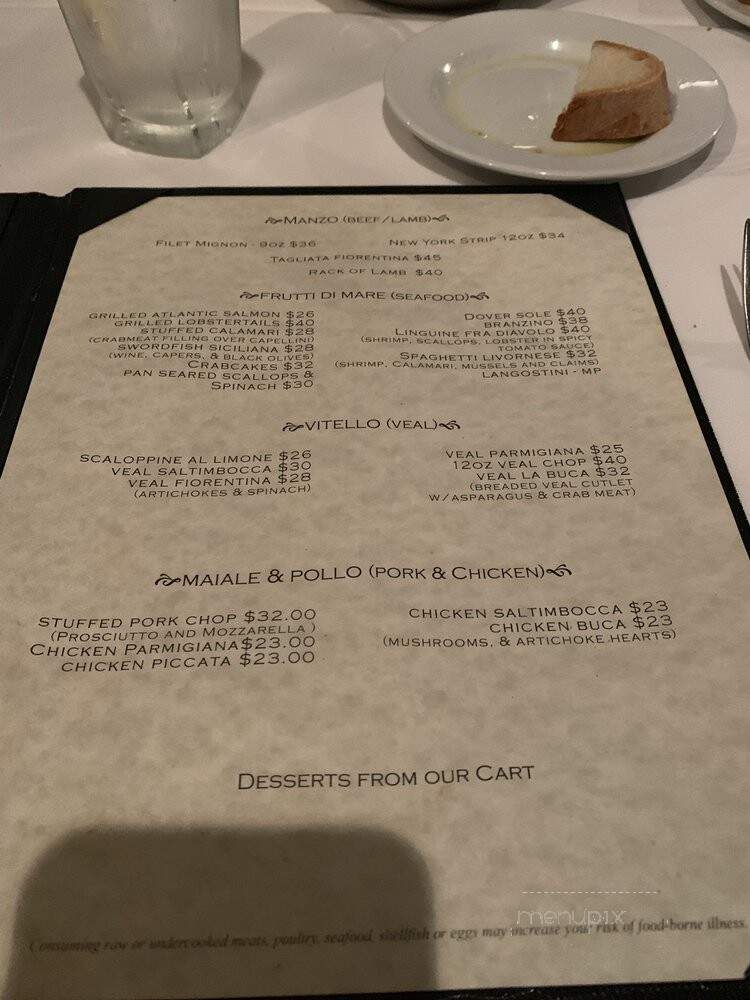 Ristorante La Buca - Philadelphia, PA menu_pic