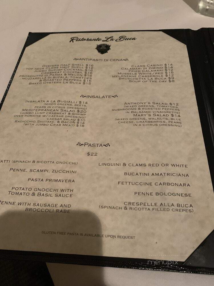Ristorante La Buca - Philadelphia, PA menu_pic