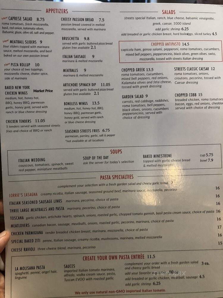 Streets of New York - Peoria, AZ menu_pic