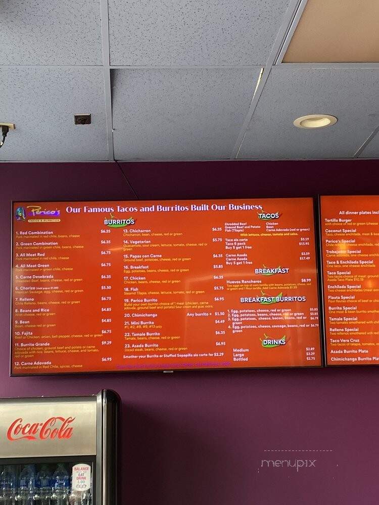 Perico's de Albuquerque - Albuquerque, NM menu_pic