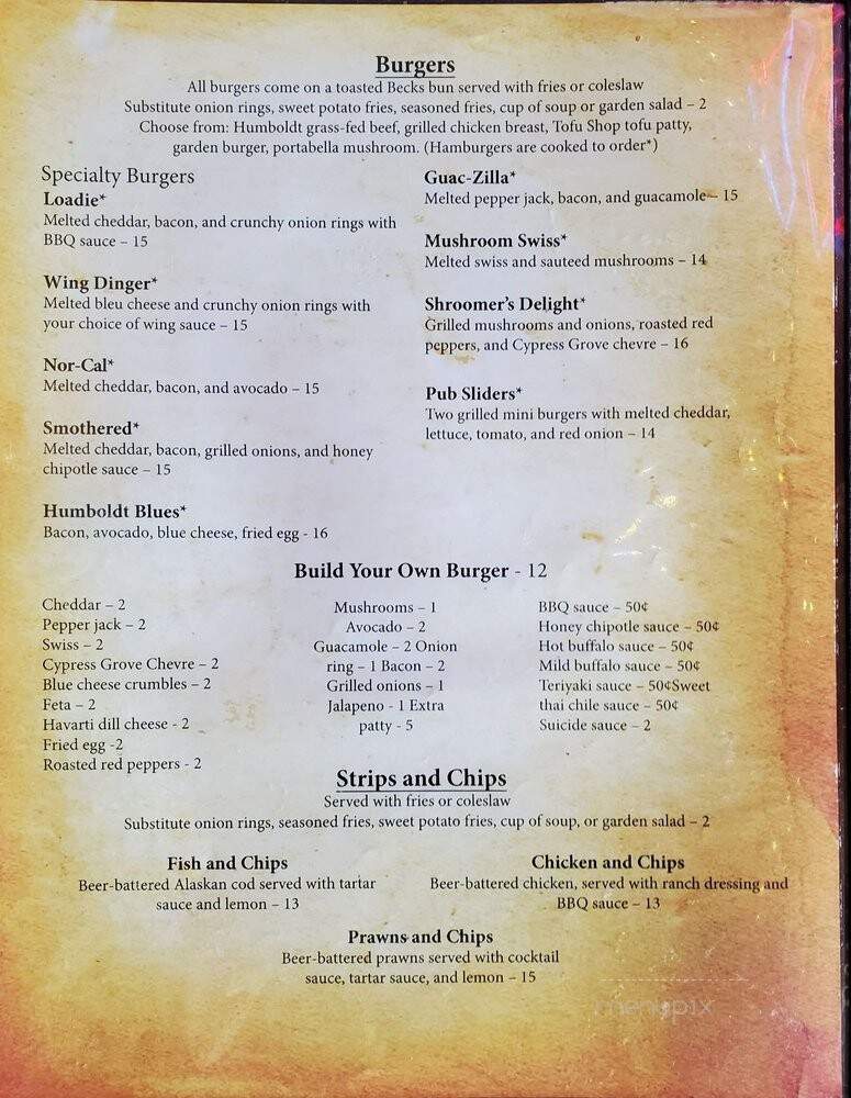 Humboldt Brews - Arcata, CA menu_pic