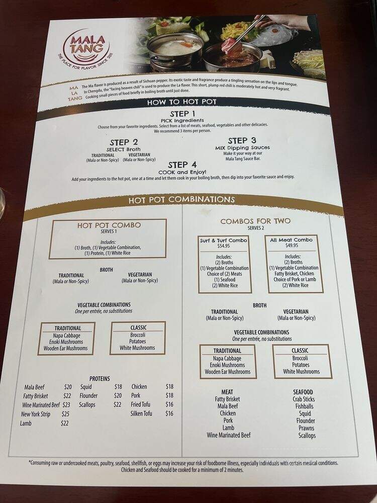 Mala Tang - Arlington, VA menu_pic