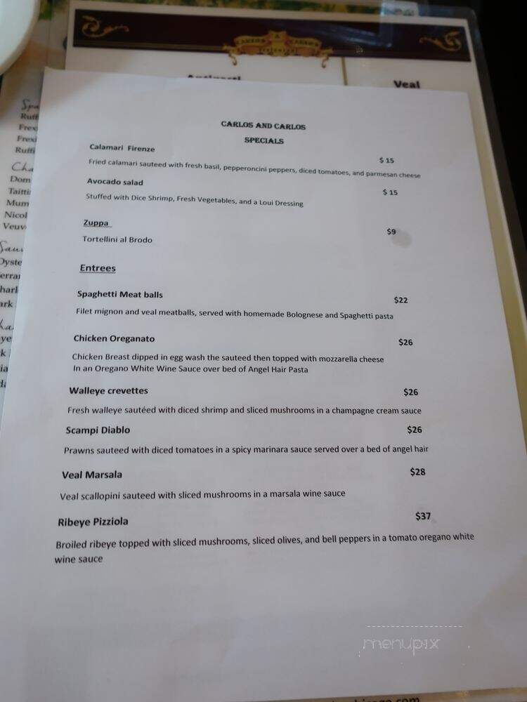 Carlos & Carlos Restaurant - Arlington Heights, IL menu_pic