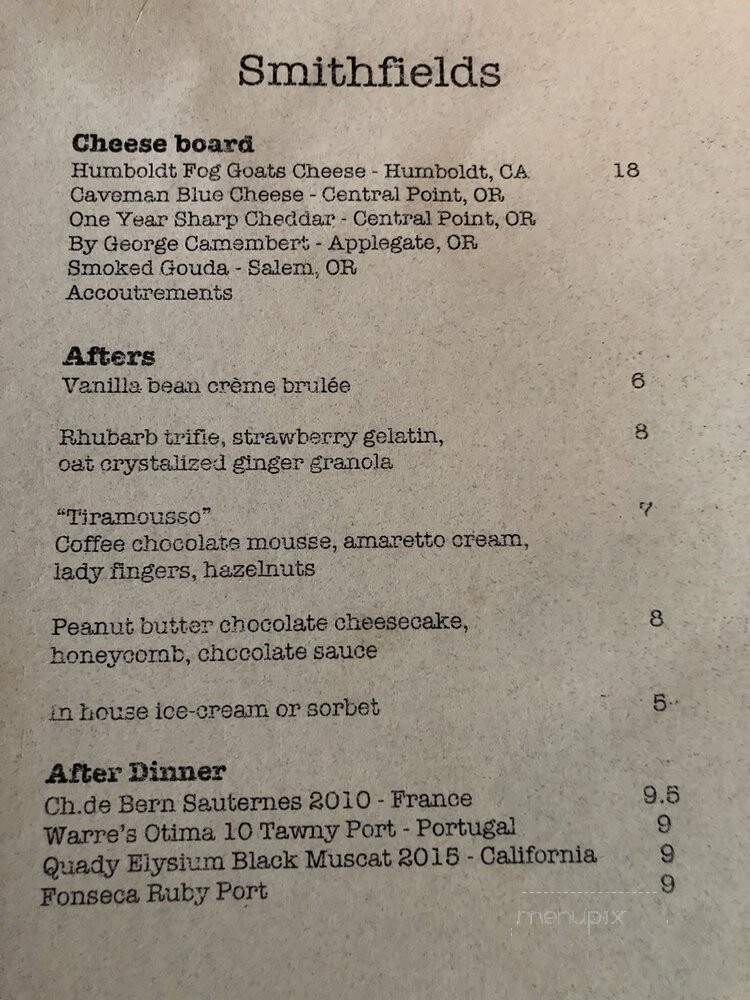 Smithfield - Ashland, OR menu_pic