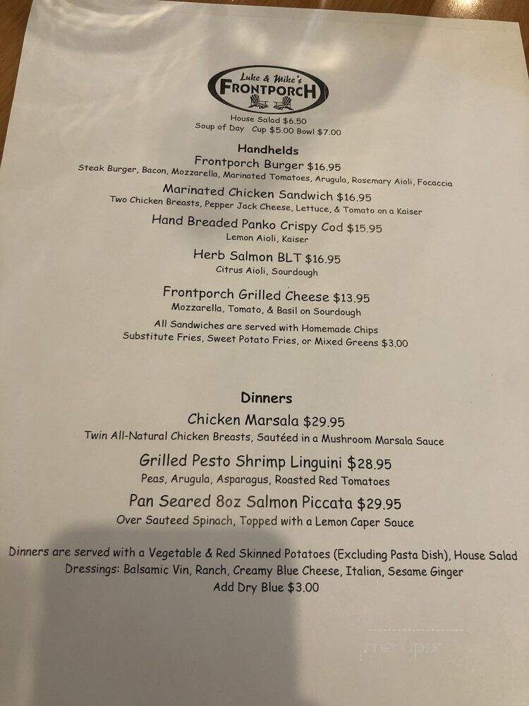 Luke Mike's Frontporch - Aspinwall, PA menu_pic