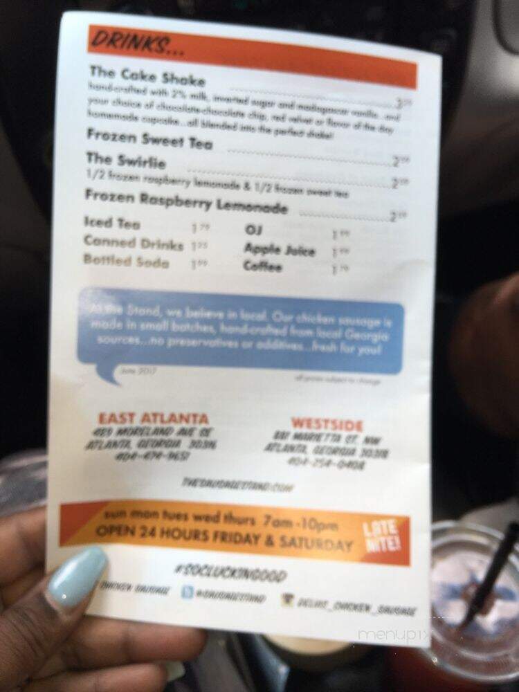 Delia's Chicken Sausage Stand - Atlanta, GA menu_pic