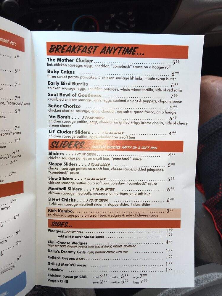 Delia's Chicken Sausage Stand - Atlanta, GA menu_pic