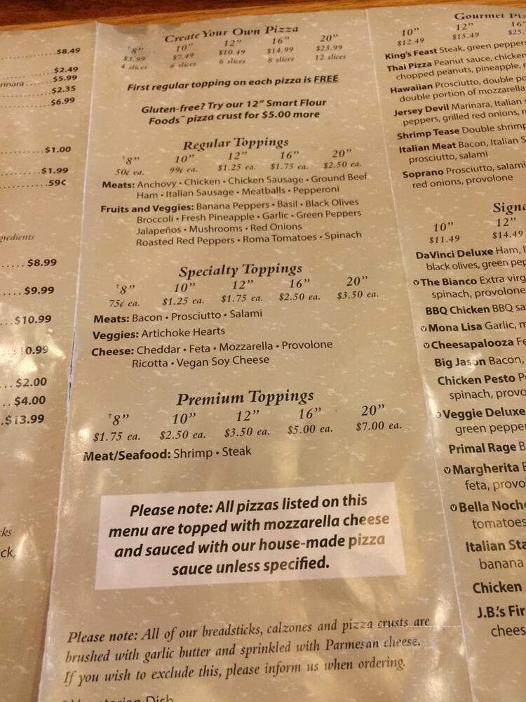 Divinci's Pizzeria - Midtown - Atlanta, GA menu_pic