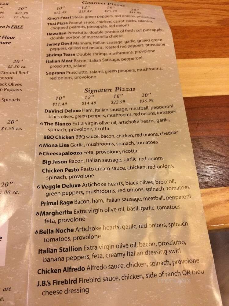 Divinci's Pizzeria - Midtown - Atlanta, GA menu_pic