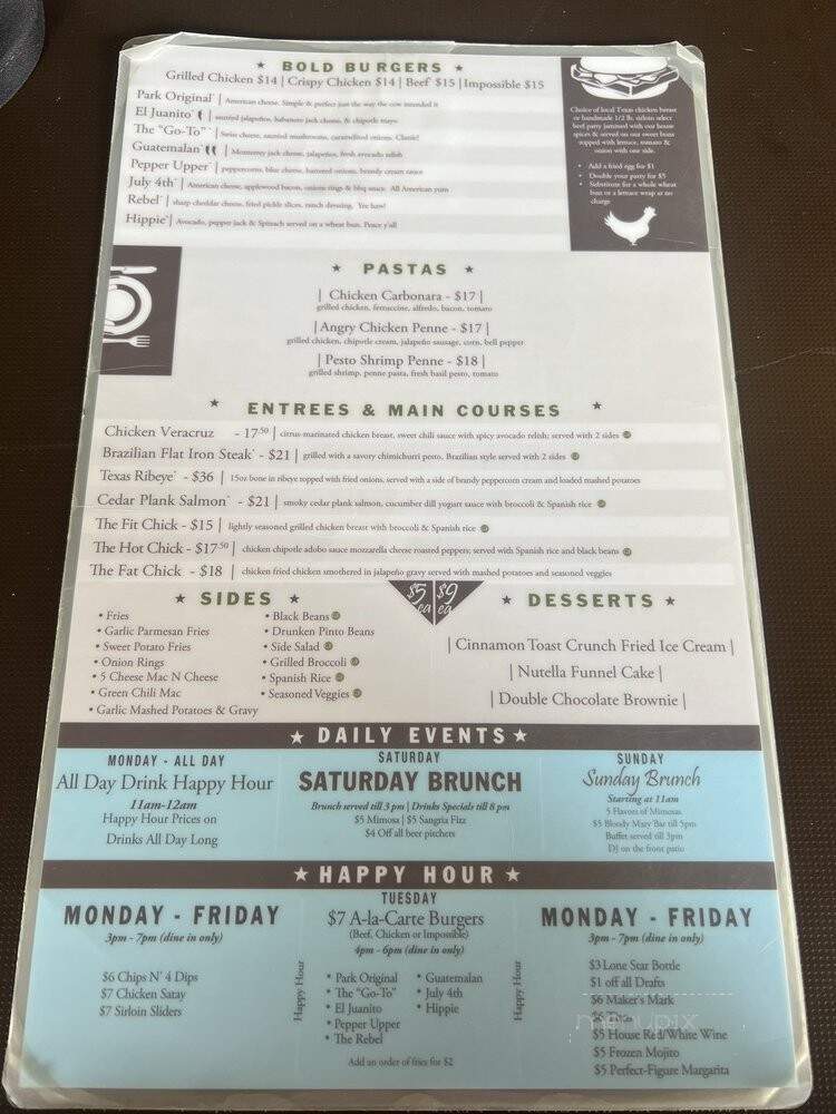 The Park at the Domain - Austin, TX menu_pic