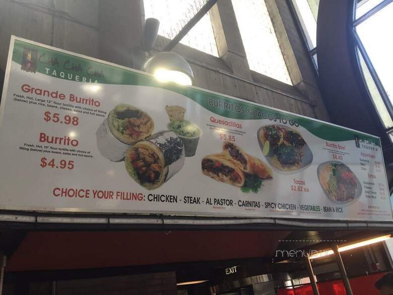 Cha Cha Cha - Boston, MA menu_pic