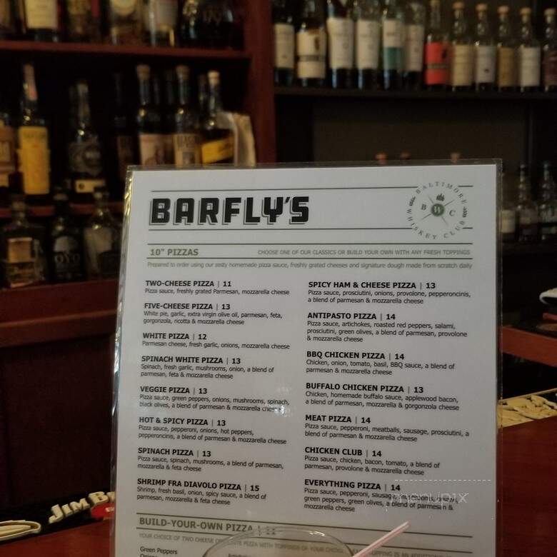 Barfly's - Baltimore, MD menu_pic