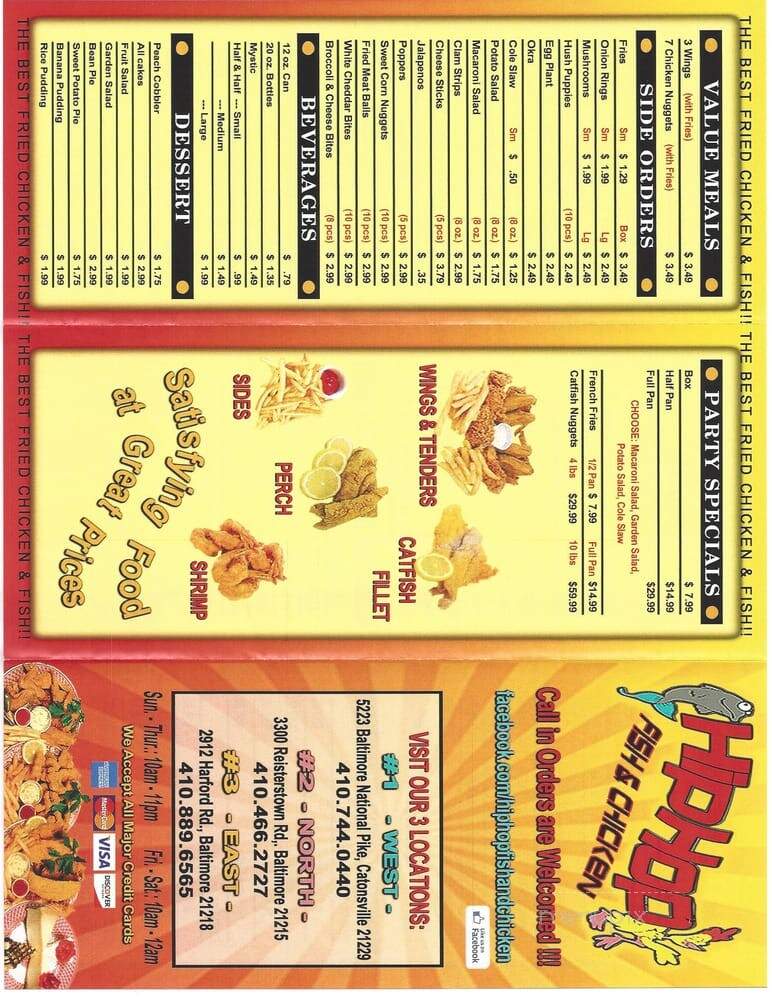 Hiphop Fish and Chicken - Baltimore, MD menu_pic