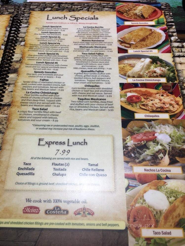 La Cocina Mexicana II - Battle Creek, MI menu_pic